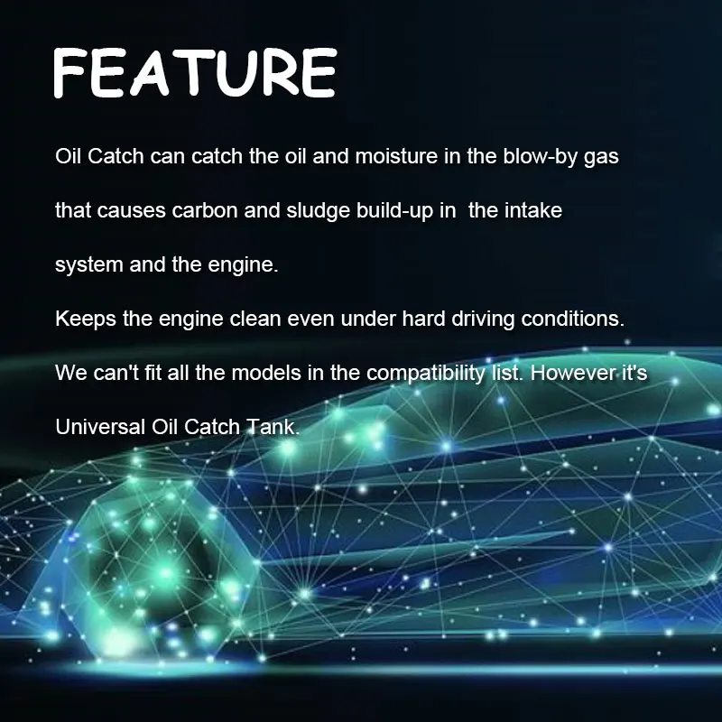 Baffled алюминиевый маслоуловитель бачок резервуар с фильтром Универсальный OCC025|oil
