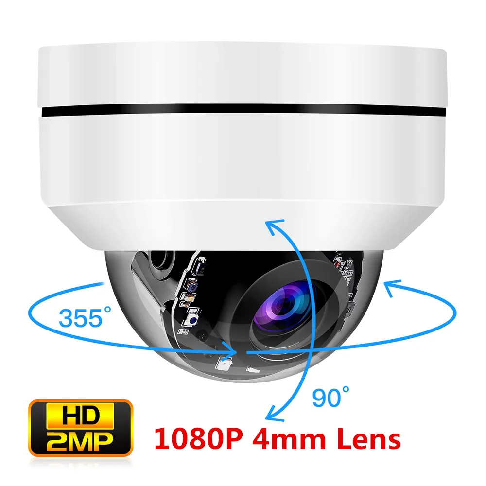 IP-камера купольная 2 МП PTZ HD 1080P 4 мм | Безопасность и защита