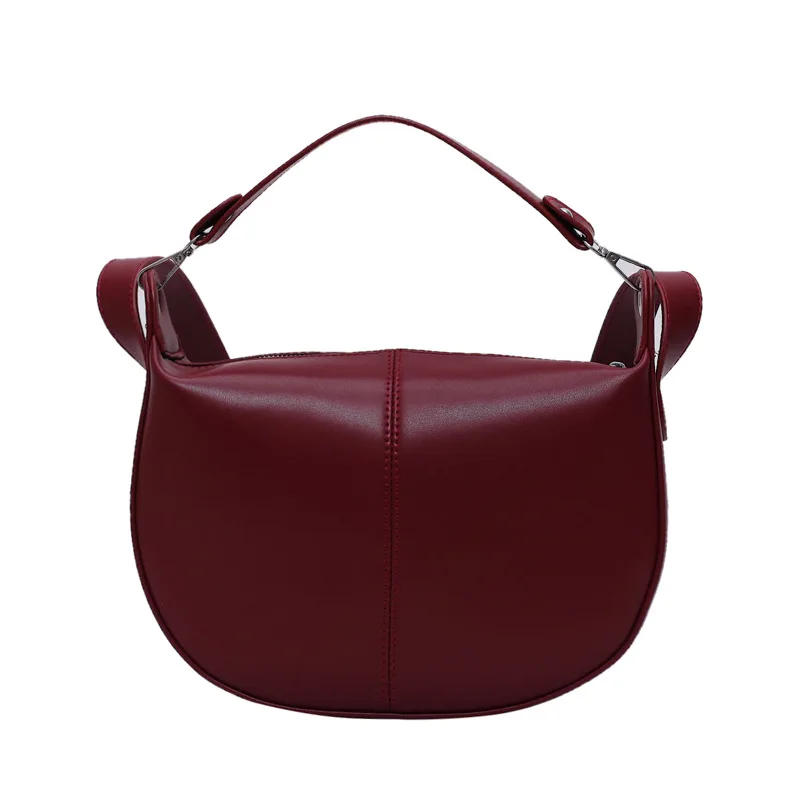 

Women's Bag New Style Messenger Bag Solid Color PU Leather Saddle Bag One Shoulder Messenger Bag Travel Handbag and Wallet