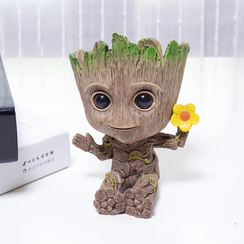 Baby Groot Flowerpot Action Figures Home Decoration Cute Model The Galaxy Groot Doll Toy Flower Pot Drops Cute
