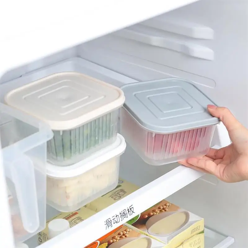 Пластиковый контейнер для хранения ящик холодильника двухслойный бак свежих