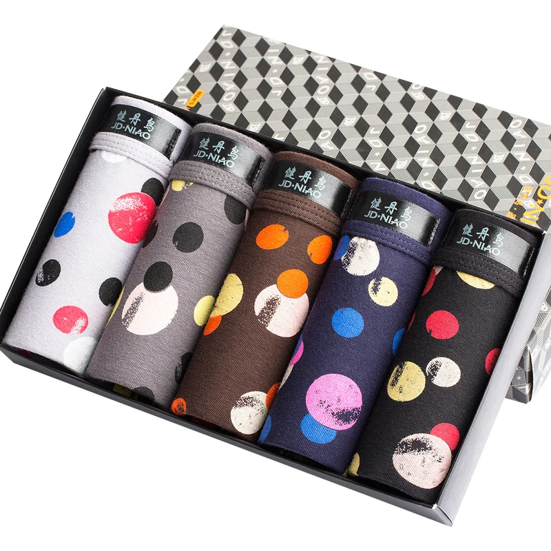 Трусы боксеры мужские 5 шт./лот хлопковые мягкие шорты дышащее нижнее