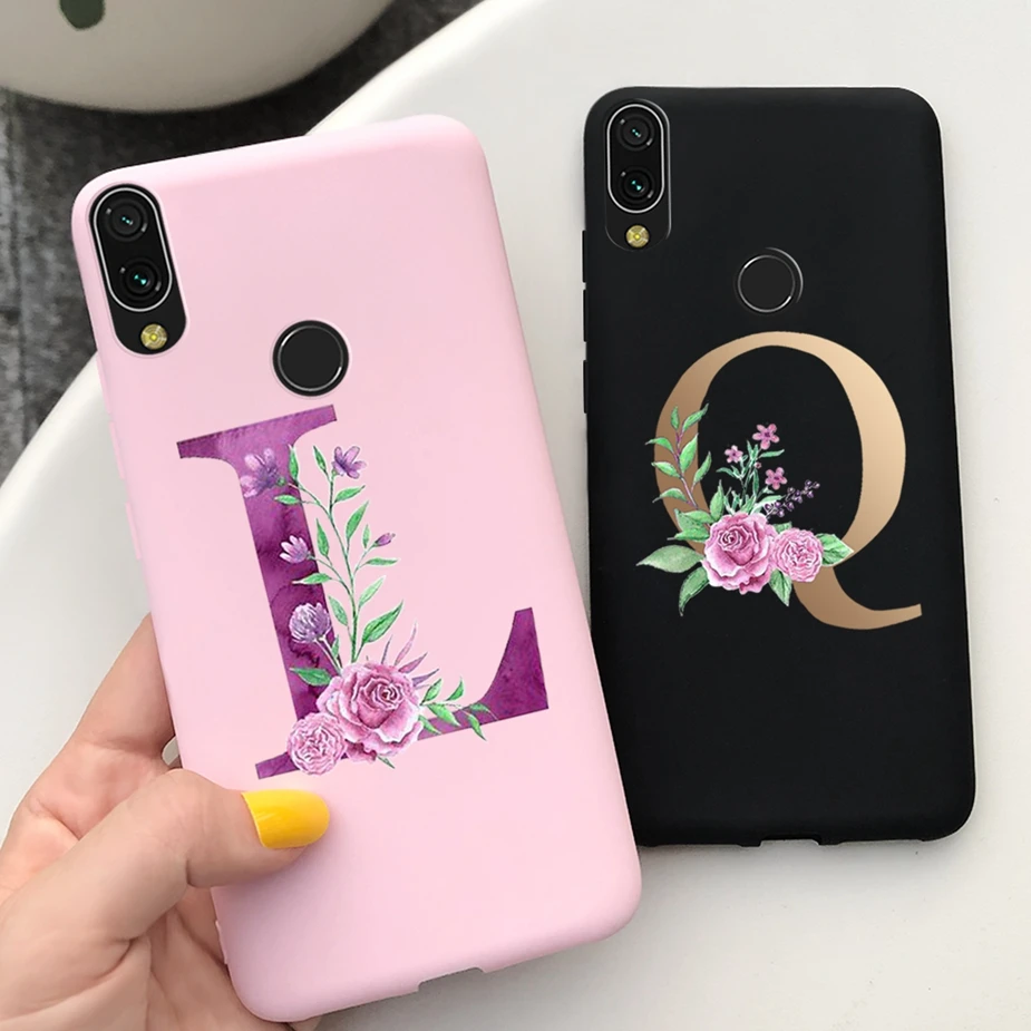 Чехол для Xiaomi Redmi 7 милые буквы мягкие силиконовые чехлы из ТПУ телефонов Redmi7