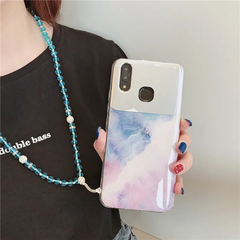 Marble Mirror Phone Case For Samsung Galaxy Grand J2 Prime Pro J3 J4 Plus J5 J6 J7 2018 2017 Lanyard Soft Silicone Cover Coque |