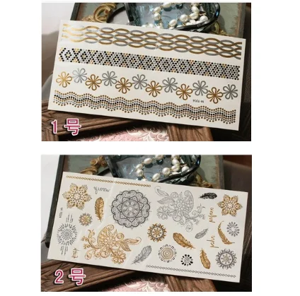 Временные золотые татуировки наклейки ювелирные изделия браслет вечерние НКА