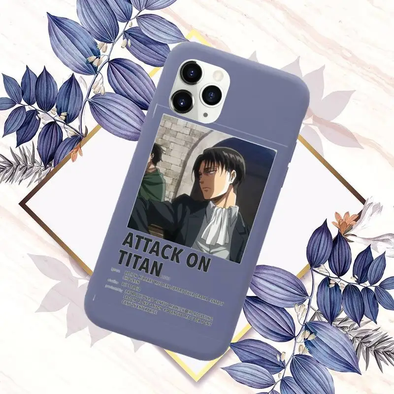 

Attack On Titan anime Customer Phone Case Candy Color for iPhone 6 7 8 11 12 s mini pro X XS XR MAX Plus