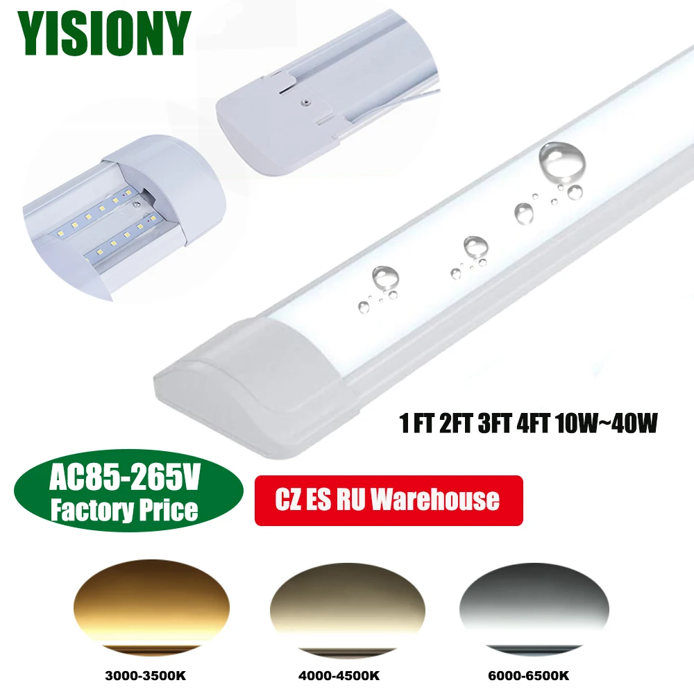 

YISIONY LED Tube Light 85-265V 60cm 120cm Wall Lamp Bulb Light Lampada 40W 30W 20W Tobe lampa For Home Indoor Kitchen Lighting