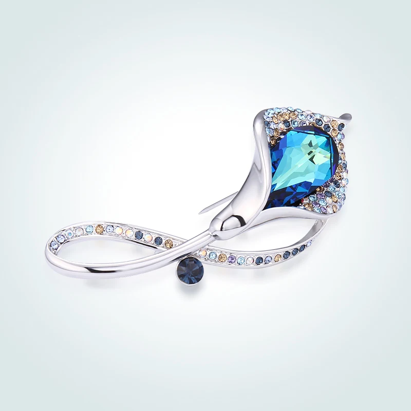 Warme Farben Кристалл от Swarovski Броши для женщин богемные цветы в форме брошь костюм шарфы Заколки ювелирные аксессуары