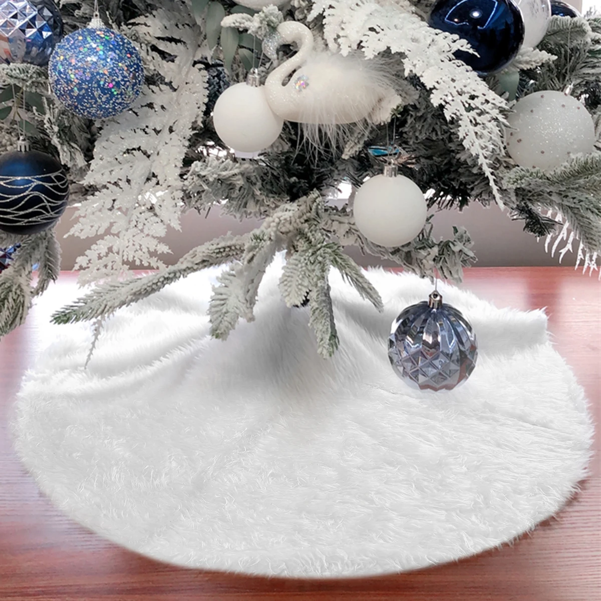 

Белая юбка на рождественскую елку, плюшевый искусственный мех, новинка 2022, новогодняя елка, Рождественская елка, декоративное украшение, де...