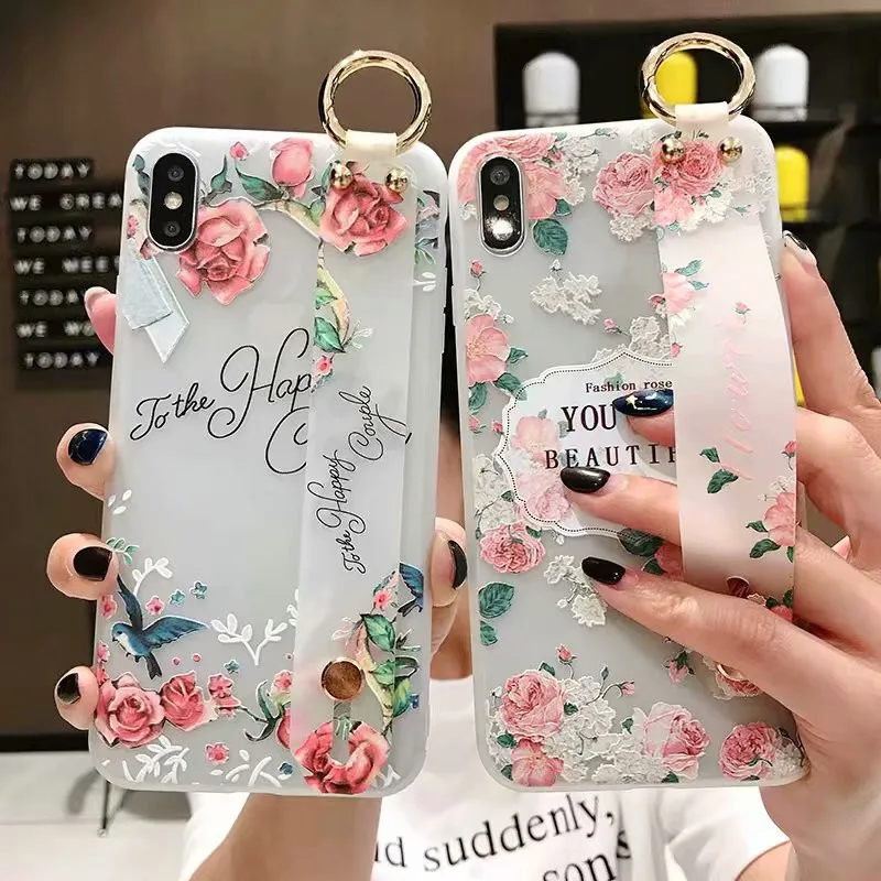 Ourdeals карамельный цвет на запястье цепочка чехол для телефона для iphone 8 6 6s plus XS MAX X мягкий чехол для iphone 7 Чехол для XR чехол Cuque
