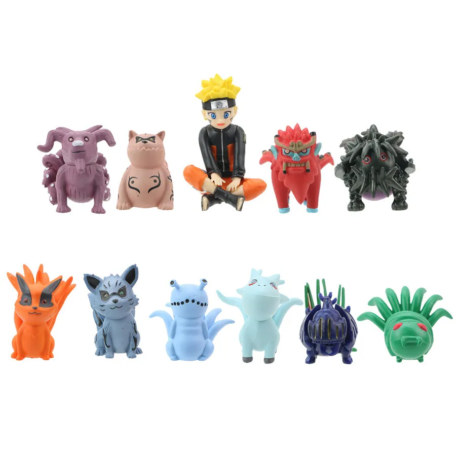 

11pcs/Set Anime Naruto Action Figures Cartoon Uzumaki 10 Bijuu PVC Character Figurine Model Collection StatueKids Kids Toy Gift