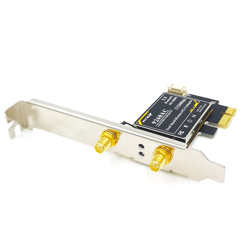 

for 9260AC 5G Dual-Band Gigabit Desktop PCI-E Wireless Network Card Bluetooth 5.0 with 8DB Antenna