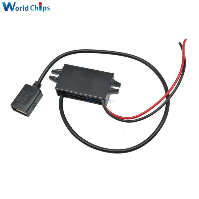 Понижающий преобразователь мощности DC 12 В до 5 3 А 15 Вт USB адаптер регулятора