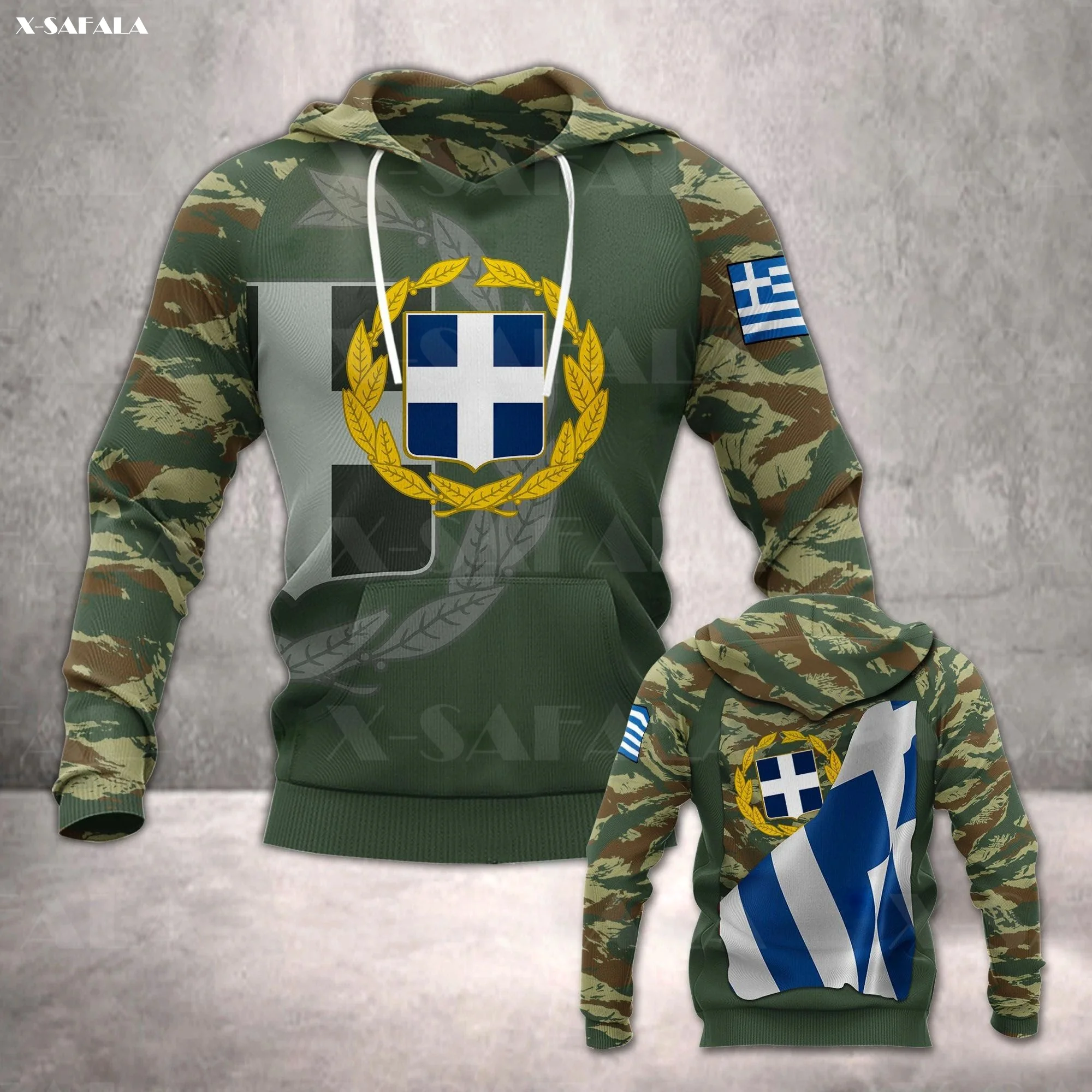 

HELLENIC ARMY WITH FLAG Camo Veteran 3D Print Zipper Hoodie Man Cotton Pullover Sweatshirt Hooded Jacket Jersey Tracksuits