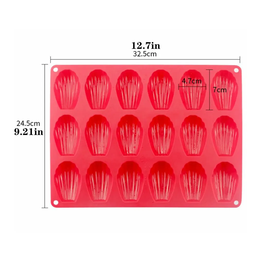

18 Shells Kitchen Baking Heat Resistant Silicone Cake Mold Three-Dimensional Chocolate Mold Baking Tool