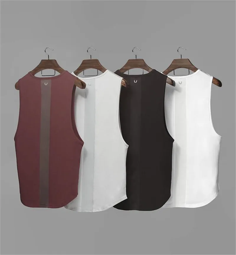 Новинка 2020 летние Брендовые мужские майки с изогнутым подолом в стиле пэчворк