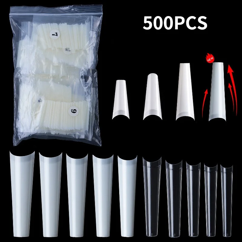 

False Nails Long/Tips Half Cover Nail Tips European and American French False Nails Natural Color 500 Piece Bag Armor Piece