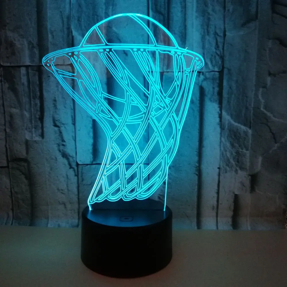 

3D Illusion Lamp USB LED Night Light Basketball 7 Colors Touch Desk Table Lamp Bluetooth Speaker Night Lamp