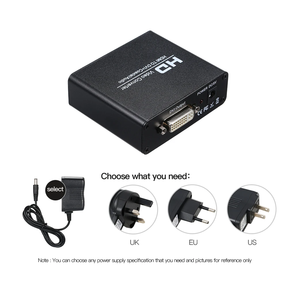 Преобразователь HD DVI коаксиальный 3 5 аудио аналоговый и цифровой сигнальный