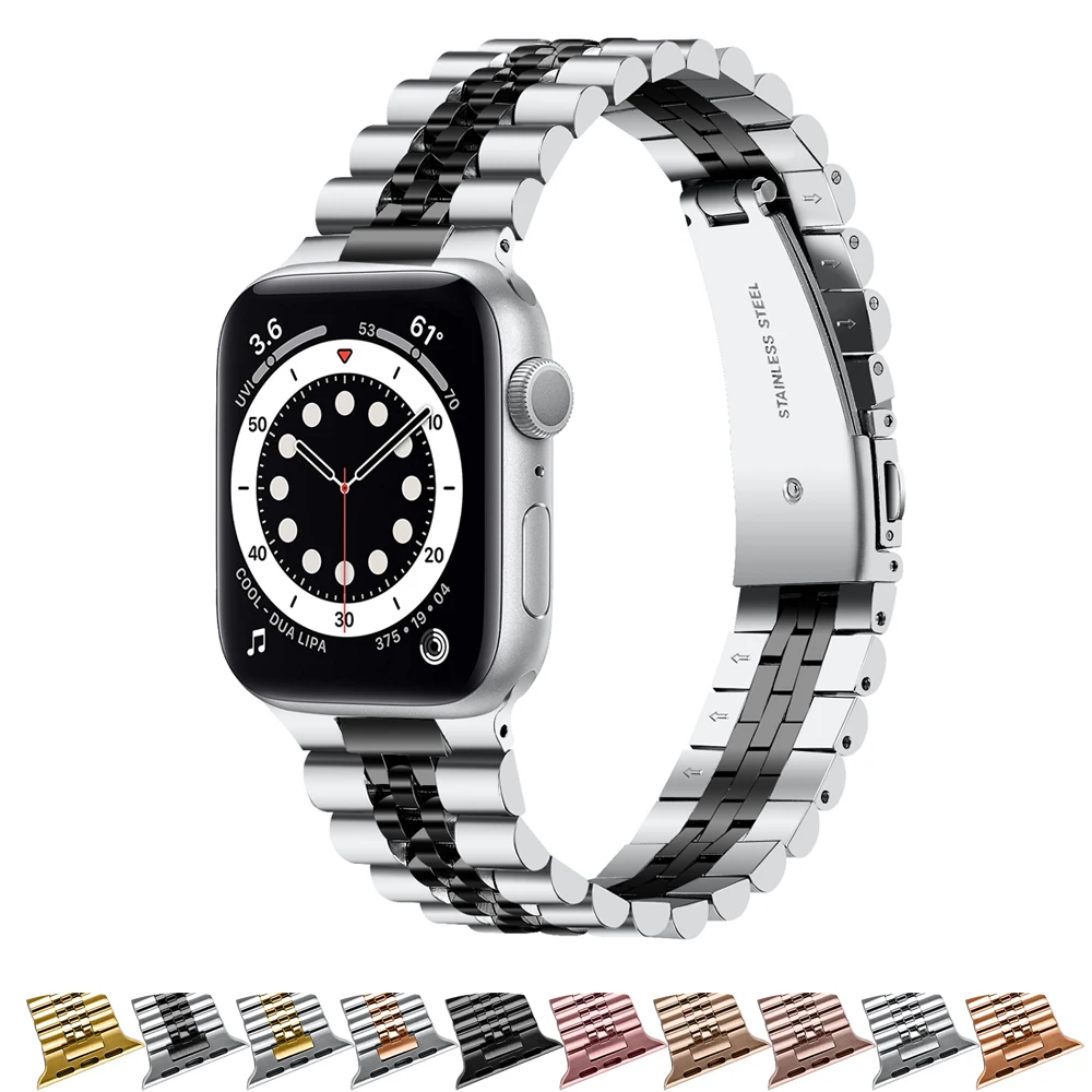 

Stainless steel strap for Apple wach band 44mm/42mm 40mm/38mm Metal watchband for iwatch series 6 SE 5 4 3 2 Bracelet wristbelt