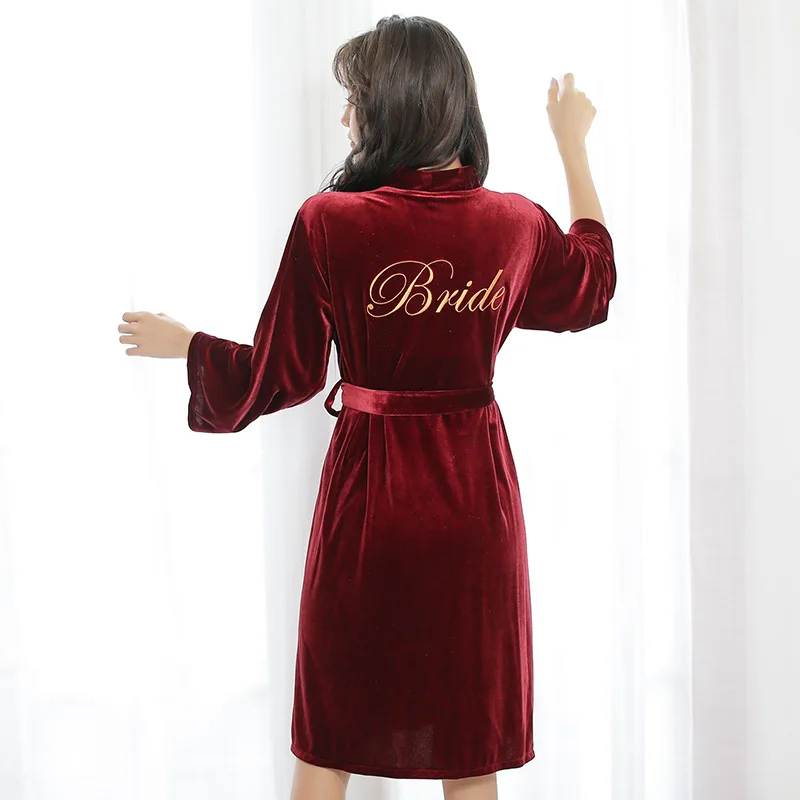 Свадебный халат для невесты и подружки кимоно молодых девушек длинный рукав