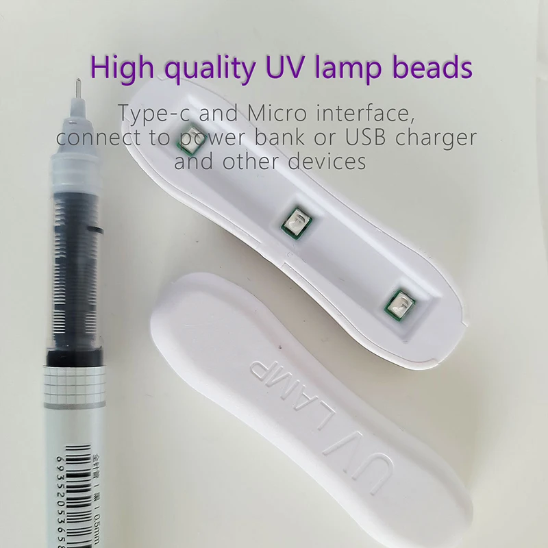 

2pcs Mini Resin Curing Special Lamp Curing Glue UV Lamp Lighting Set Tool Car Front Windshield Glass Crack Repair Tools