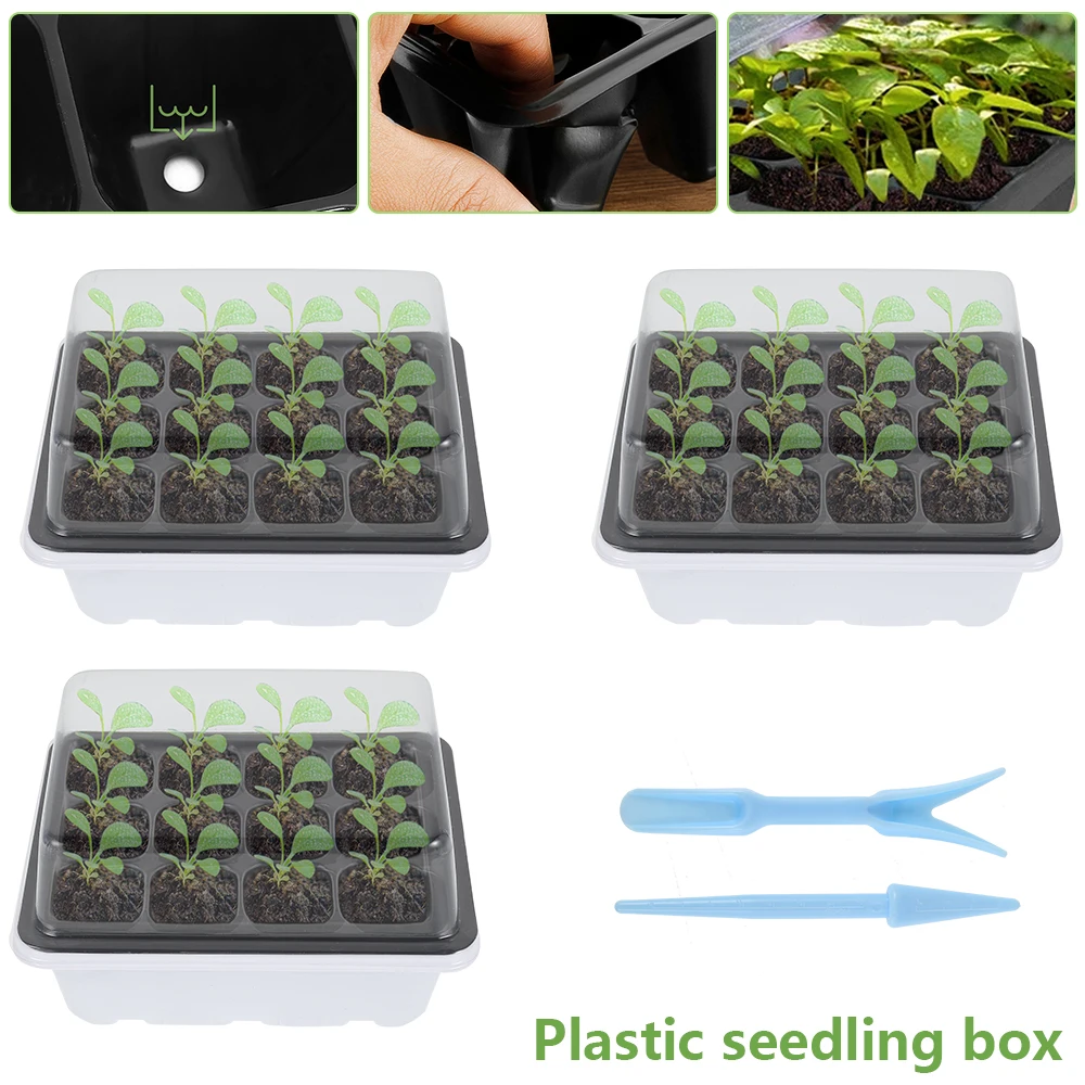 

3 Pcs 12 Holes Seedling Trays Garden Nursery Pot Flower Plant Seed Pots Greenhouse Seed Starter Tray Plant Pot Garden Supplies