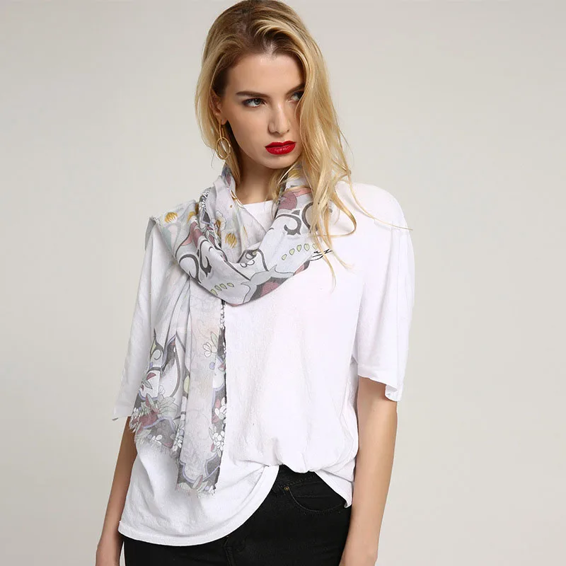 YOUHAN 2020 Модный женский шарф из хлопка с цветочным принтом женские шарфы длинные