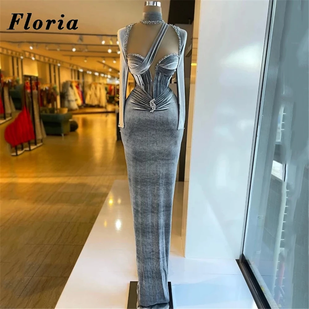 

Женское вечернее платье с юбкой-годе, с длинным рукавом