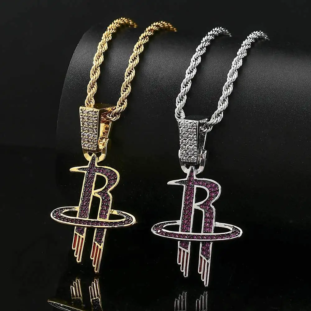 

Rocket Pendant Necklace 2 Colors New Arrival AAA Zircon Mens Necklace Fashion Rap Hip Hop Jewelry