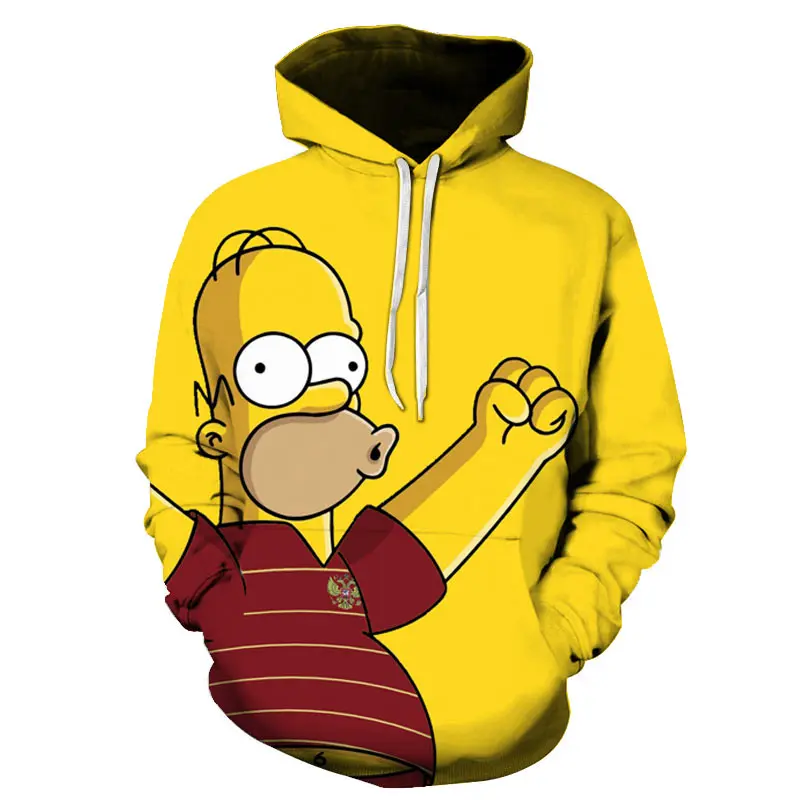 

3d Cartoon Printing Hoodies Cute Homer Simpson And His Son Anime Hoodie Series Men / Women Autumn And Winter Sweatshirt Hoodies