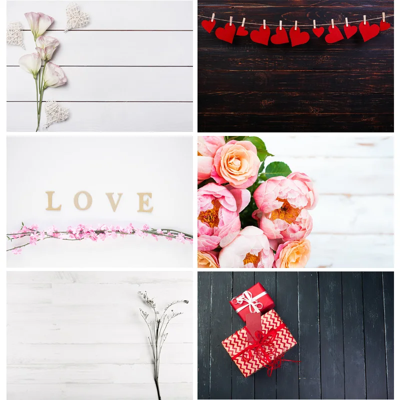 

SHENGYONGBAO Vinyl Custom Photography Backdrops Valentine day & wood planks Theme Photography Background 91223VD-05