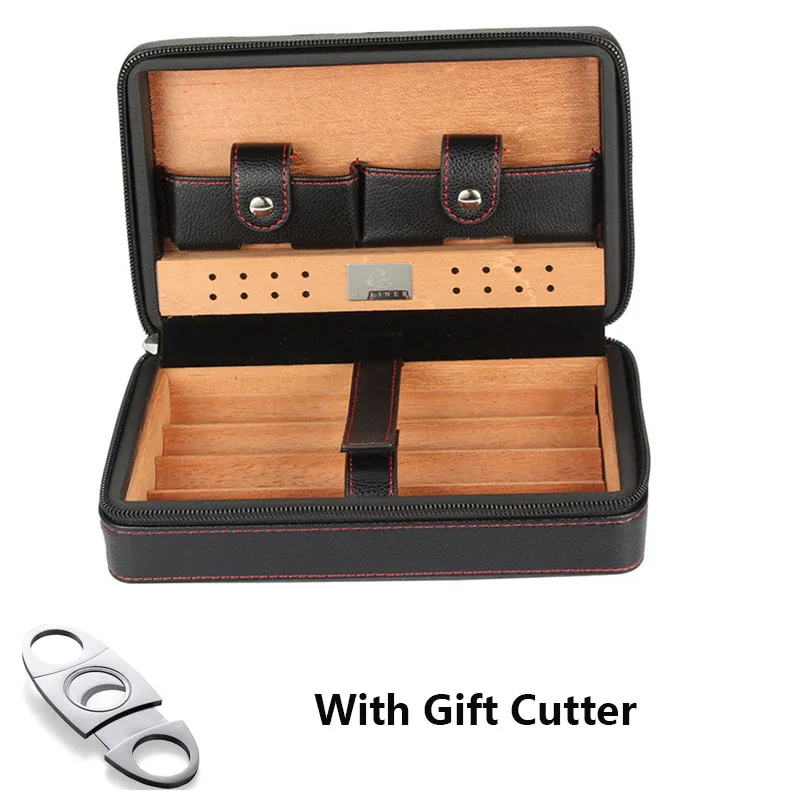 Humidor коробка для хранения чехол сигар держатель из кожи и кедра набор аксессуары