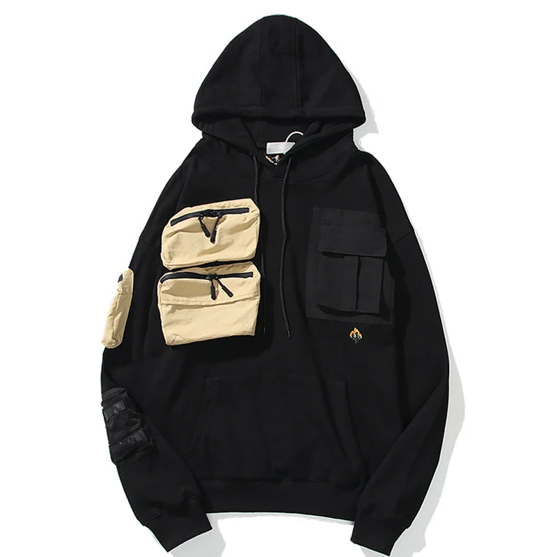 

Cactus Jack Cargo Hoodies Embroidery Mens Cargo Pullover Hoodie Travis Scott Streetwear Multiple Pockets Sweatshirts and Hoodies