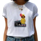 Женская футболка с забавным рисунком сатаны, страшного дьявола, Повседневная крутая уличная одежда для девушек, футболка большого размера
