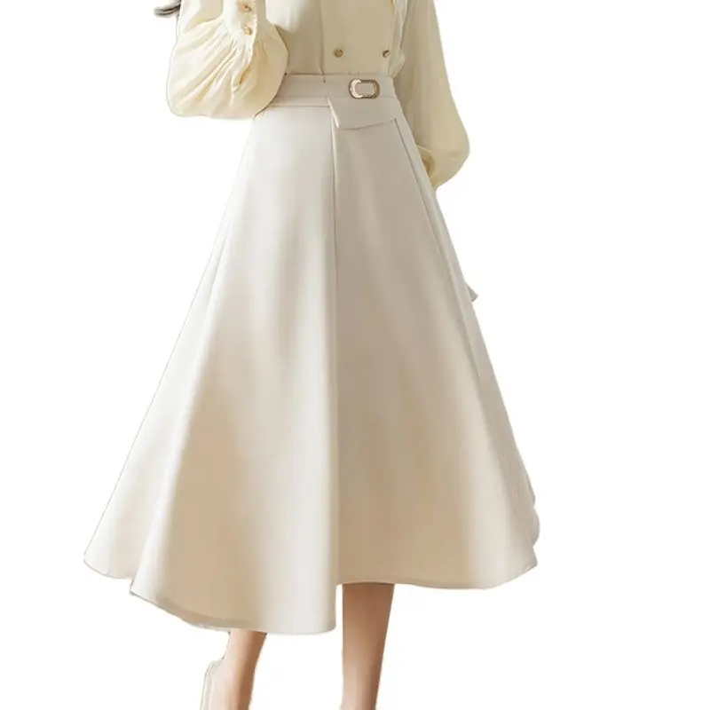 

Casual all-match skirt 2022 spring new design sense skirt high waist slim A-line skirt Korean fashion women's clothing