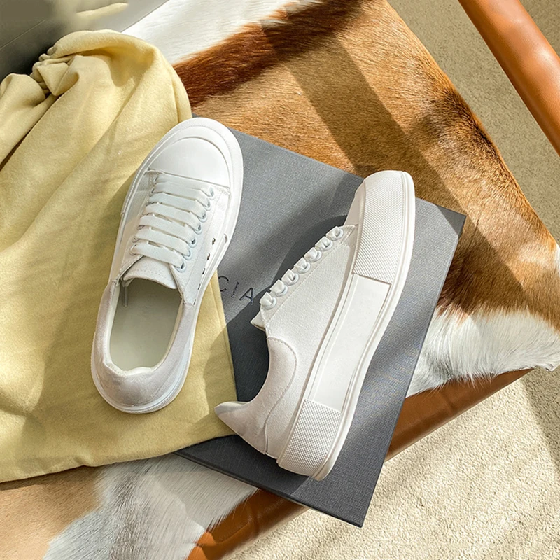 

Chunky Shoes Women's Sneakers Femme 2021 White Sneakers for Women Shoes On Platform Woman Flats Casual Sneaker Woman Fashion New