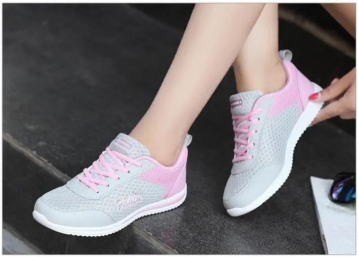 Сезон: весна лето Женские кроссовки Дышащие с сеткой на плоской подошве Женская