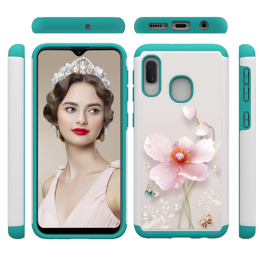 J2 Core Case for Samsung Galaxy A10e A20e A30 A50 Cute Painted PC+TPU Dual Layer Shockproof Back Cover J3 J7 2018 Phone Shell |