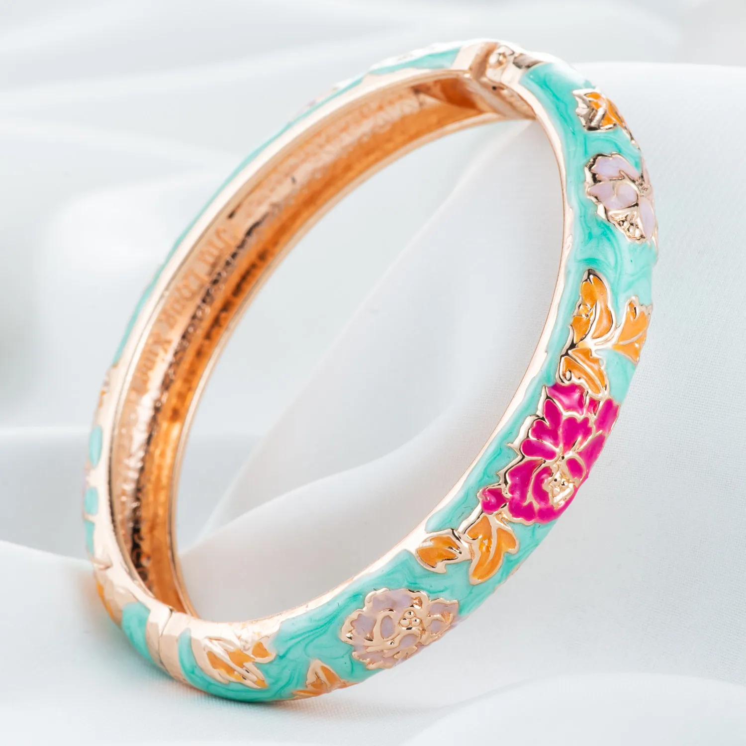 UJOY модный браслет Цветной эмалированный цветок манжета Cloisonne браслеты ювелирные