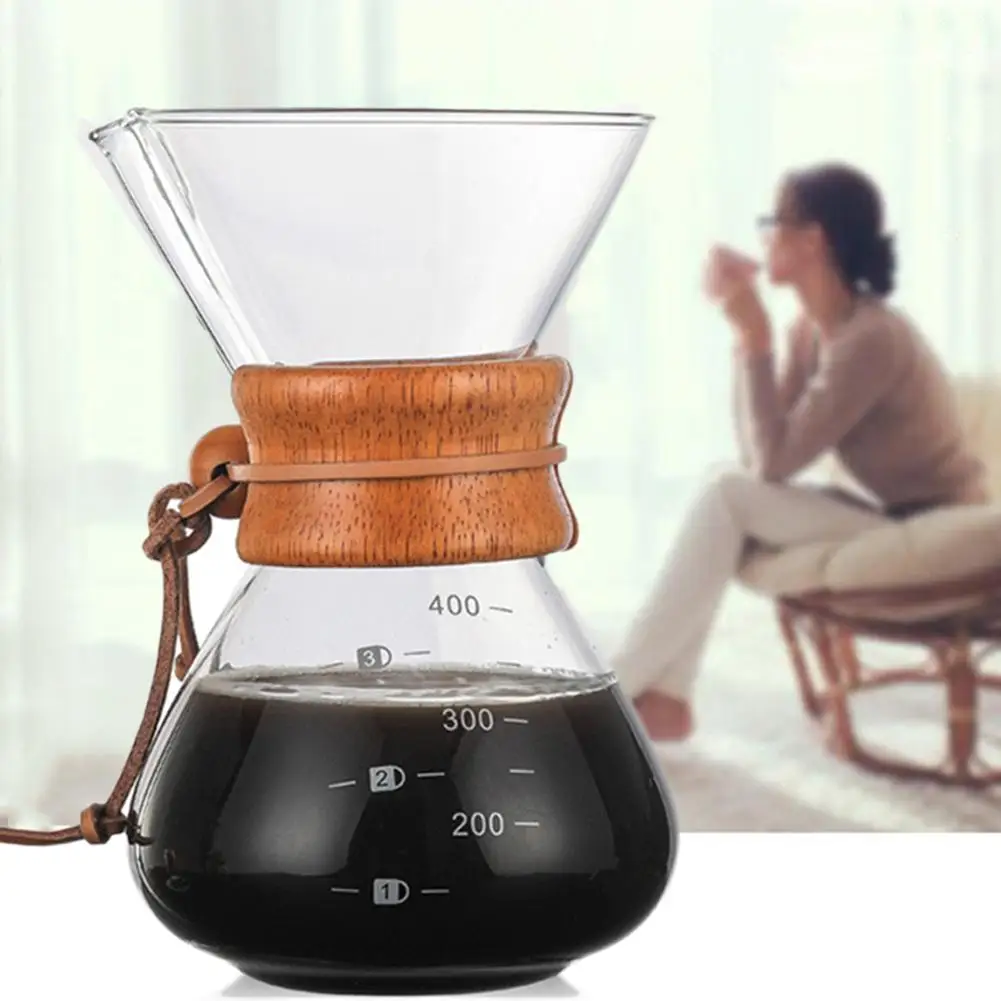 400 мл высокоборосиликатное Стекло для кофе ручная капельная Кофеварка