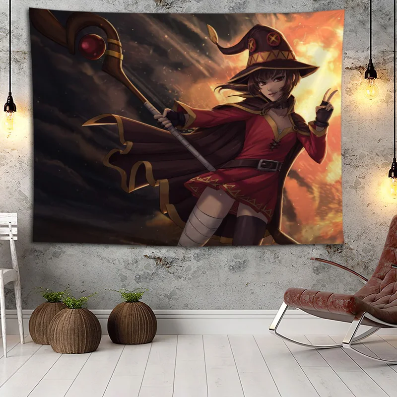 Горячая Распродажа пользовательский аниме коносуба Печатный гобелен фон