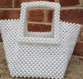 White Корейская модная пляжная сумка, розовые сумки-Хобо, женские сумки-клатчи из бисера - Цвет: White
