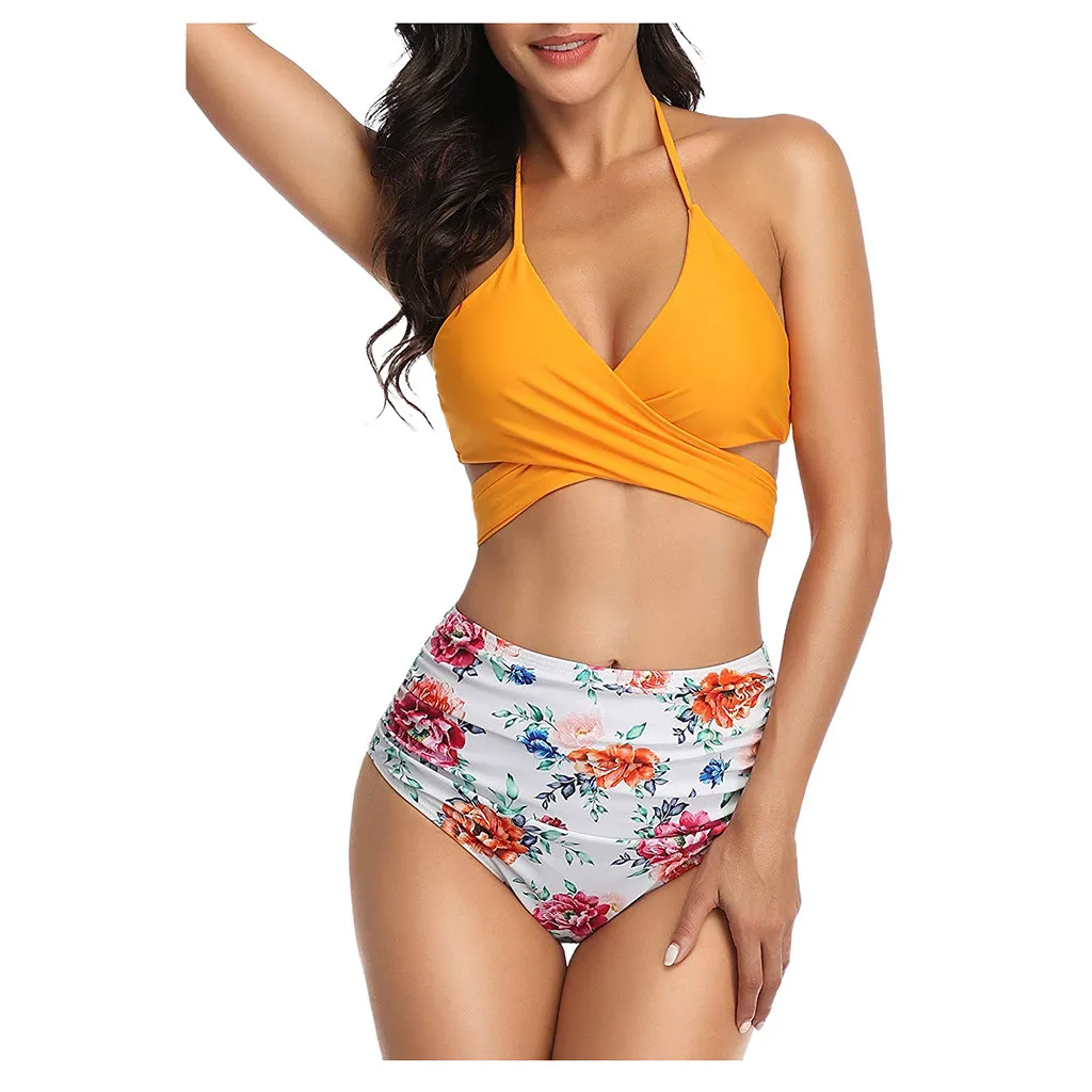 JAYCOSIN купальник из двух частей летний сексуальный женский с лямкой на шее бандаж