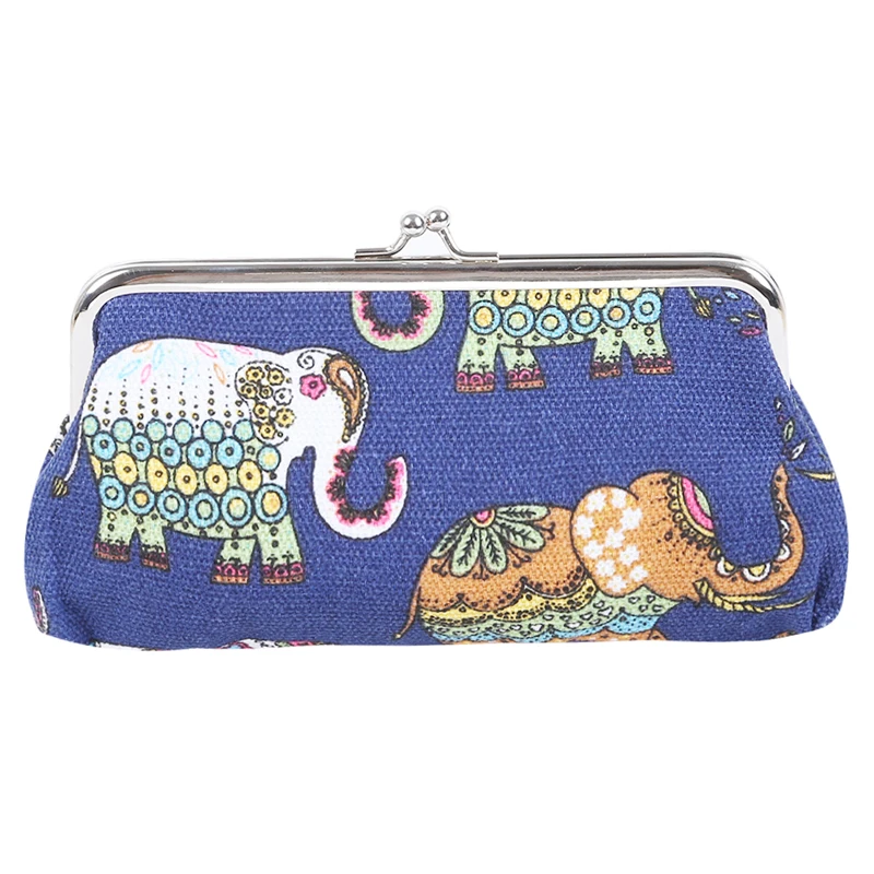 Длинный Мини Женский кошелек с принтом слонов из мультфильма винтажная сумка для