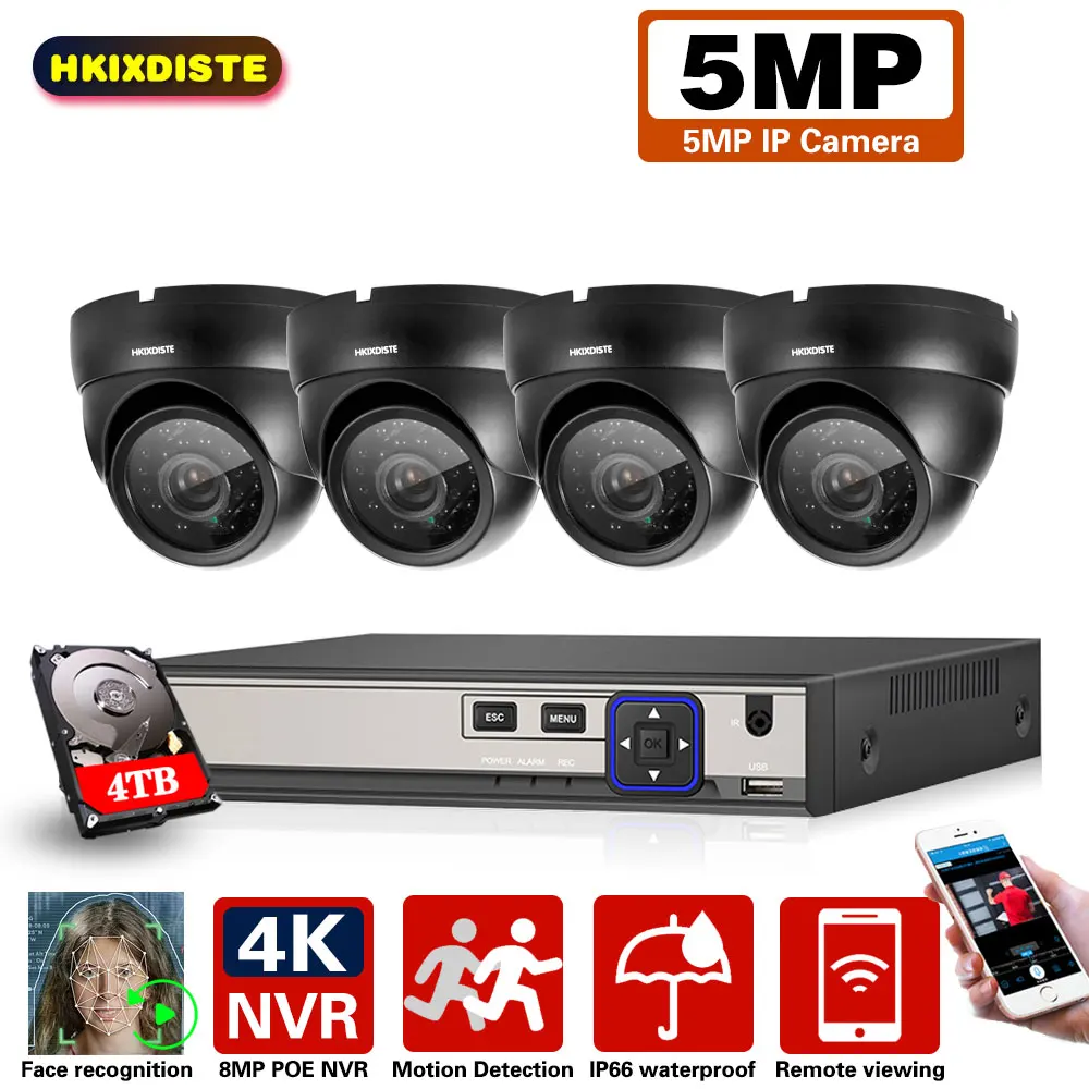 

Сетевой видеорегистратор 8 Мп, 4K, 5 Мп, 4 канала, IP66