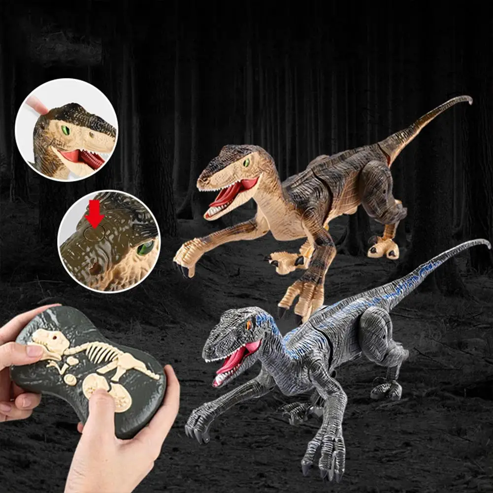 

Remote Control Dinosaur Toys Wireless Remote Control Lighting Sound Effect Large Electronic Simulation Velociraptor Model Gifts