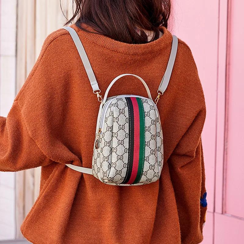 

Korean Hit color Cute Backpack PU leather Panelled Small back pack Mini backpacks for women