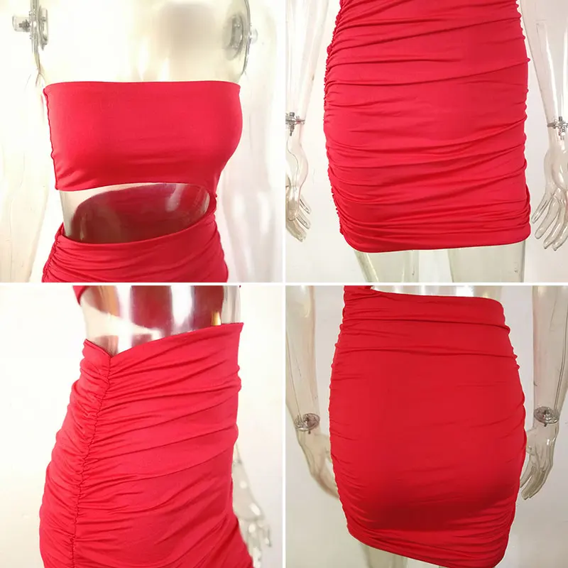 Летнее платье GACVGA сексуальное женское без бретелек с открытыми плечами