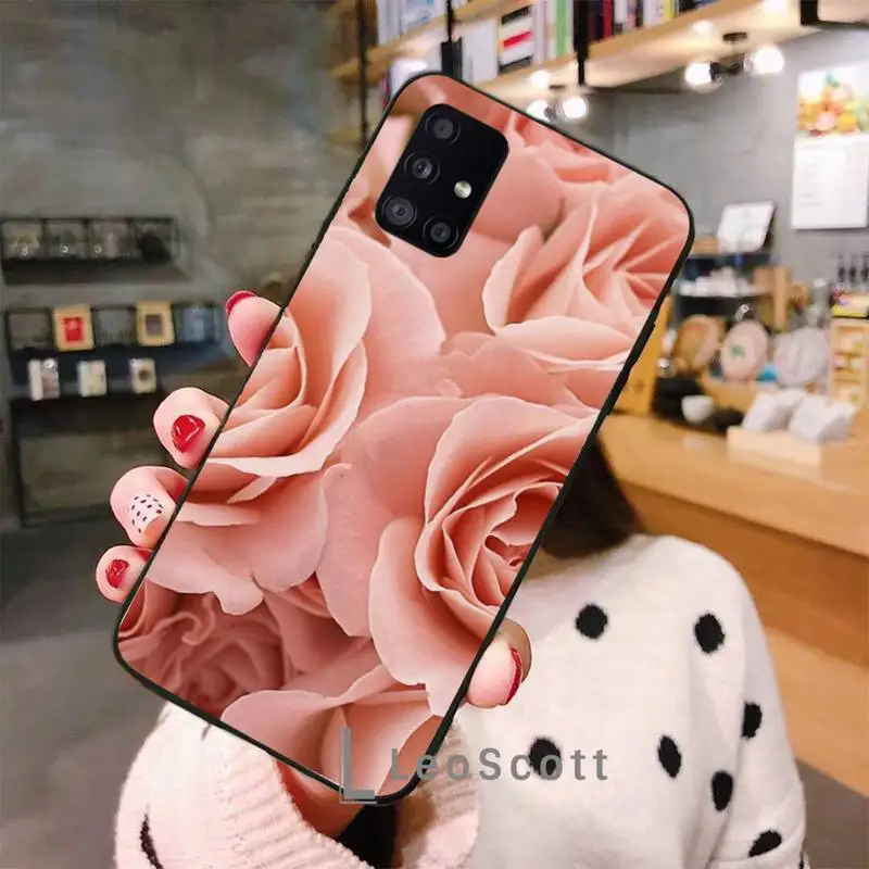 

Pink roses Phone Case For Samsung A50 A51 A71 A20E A20S S10 S20 S21 S30 Plus ultra 5G M11